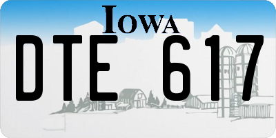 IA license plate DTE617