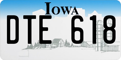 IA license plate DTE618