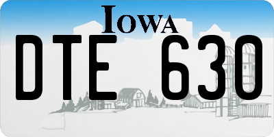 IA license plate DTE630