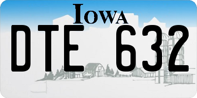 IA license plate DTE632