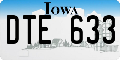 IA license plate DTE633