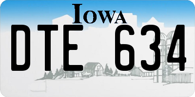 IA license plate DTE634