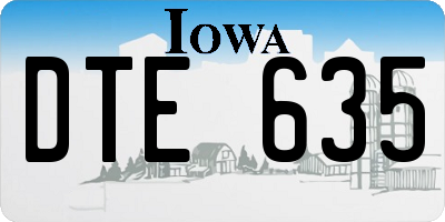 IA license plate DTE635