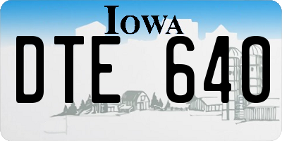 IA license plate DTE640