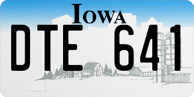 IA license plate DTE641