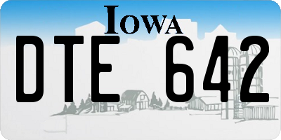 IA license plate DTE642