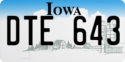 IA license plate DTE643