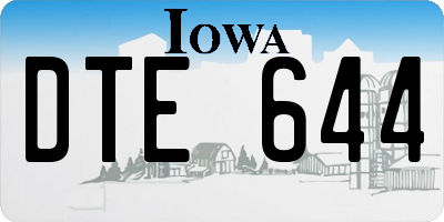 IA license plate DTE644