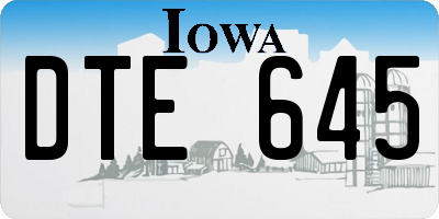 IA license plate DTE645