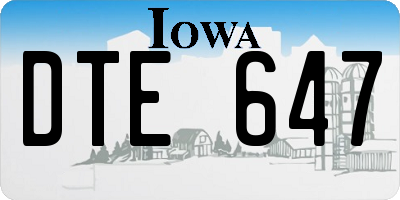 IA license plate DTE647