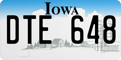 IA license plate DTE648