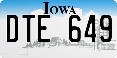 IA license plate DTE649