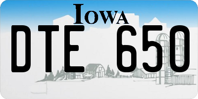 IA license plate DTE650