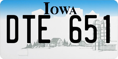 IA license plate DTE651