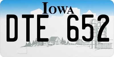 IA license plate DTE652