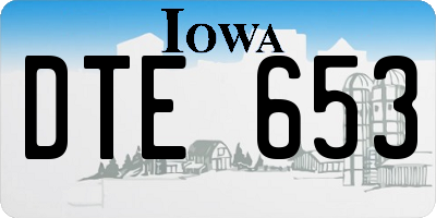 IA license plate DTE653