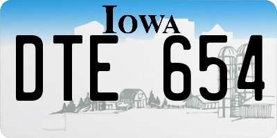 IA license plate DTE654