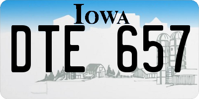 IA license plate DTE657