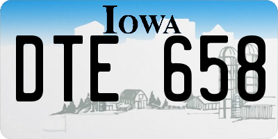 IA license plate DTE658