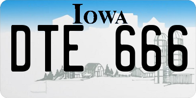 IA license plate DTE666