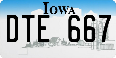 IA license plate DTE667