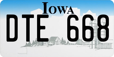 IA license plate DTE668