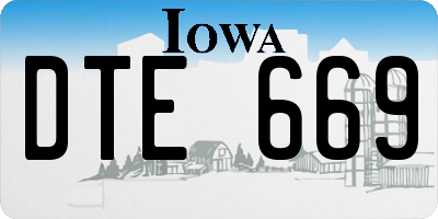 IA license plate DTE669