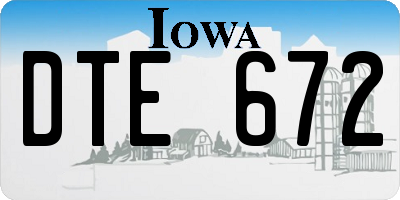 IA license plate DTE672