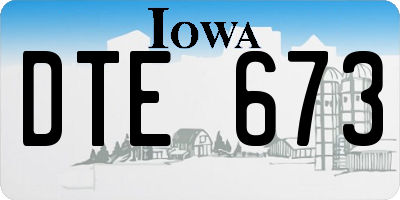 IA license plate DTE673