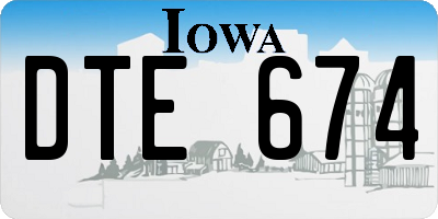 IA license plate DTE674