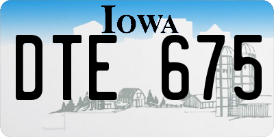 IA license plate DTE675