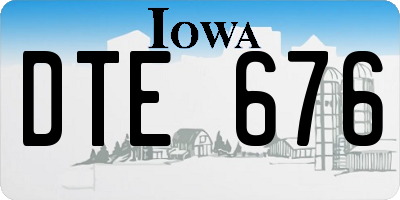 IA license plate DTE676