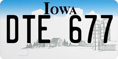 IA license plate DTE677