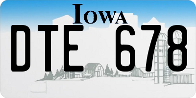 IA license plate DTE678