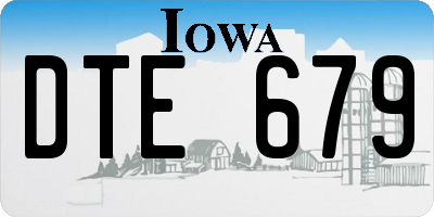 IA license plate DTE679