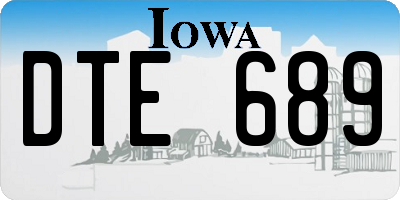 IA license plate DTE689