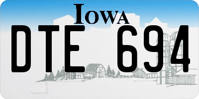 IA license plate DTE694