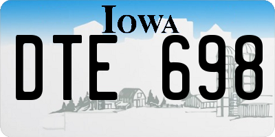 IA license plate DTE698