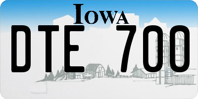 IA license plate DTE700