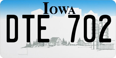 IA license plate DTE702