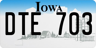 IA license plate DTE703