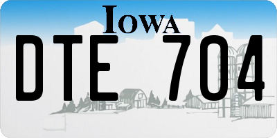 IA license plate DTE704