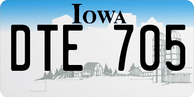 IA license plate DTE705