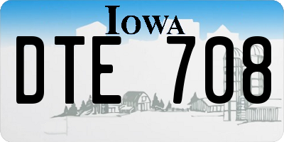 IA license plate DTE708