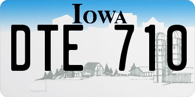 IA license plate DTE710