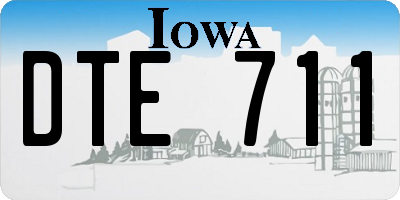 IA license plate DTE711