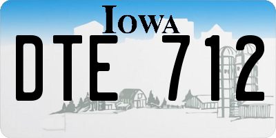 IA license plate DTE712