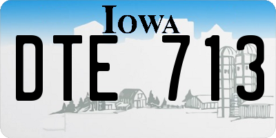 IA license plate DTE713