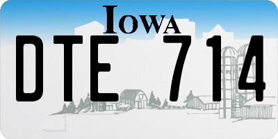 IA license plate DTE714