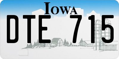 IA license plate DTE715